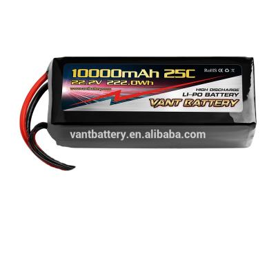 China High Quality Vant RC Lipo Battery 6S 10000mAh 25C 22.2V Soft Case with AS150+XT150 Plug for DJI S800 and other Multirotors UAV for sale