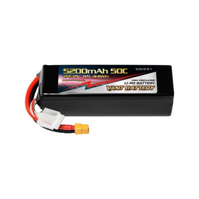 China High Quality Vant RC Lipo Battery 6S 22.2V 5200mAh 50C Soft Case Battery with XT90 Plug for RC Monster Car Boat Buggy Truck for sale