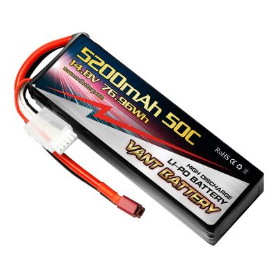 China RC hobby price high capacity lightest weight 5200mah 5.2ah 14.8v 50c rc lipo battery good for rc heli for sale