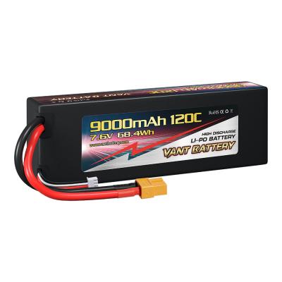 China Rc Car VANT HT 2S Graphene Lipo Battery 9000mAh 7.6V 120C With 5mm Bullet Or XT60 Connector RC Car Lipo Battery For Electric Car for sale