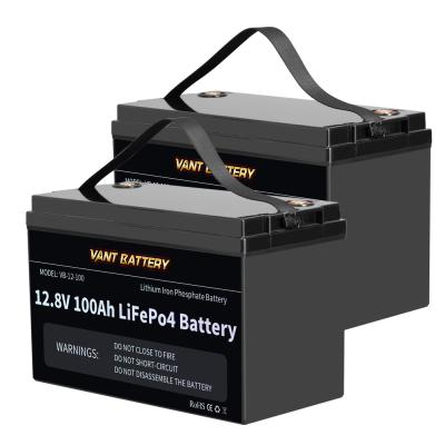 China Brand New VANT BATTERY 12V 12.8V 100Ah Lithium-Iron LiFePO4 Battery for 100Ah Solar Panels, Campers and Boats for sale