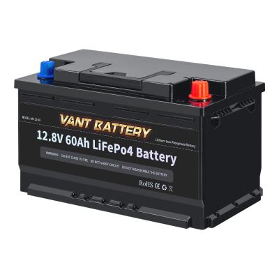 China Brand New VANT BATTERY 12V 12.8V 60Ah Lithium-Iron LiFePO4 Battery for Solar Panels, Campers and Boats 60Ah for sale