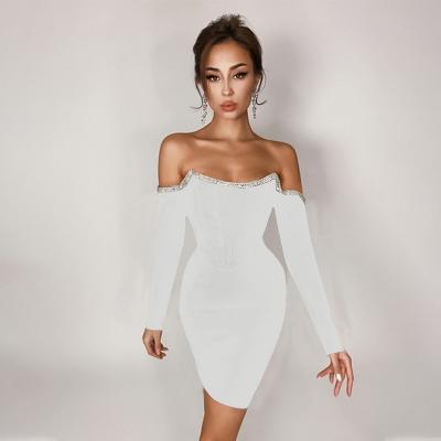 China Europe and America anti-static hot selling women dress strapless long sleeve high-end women dress for sale