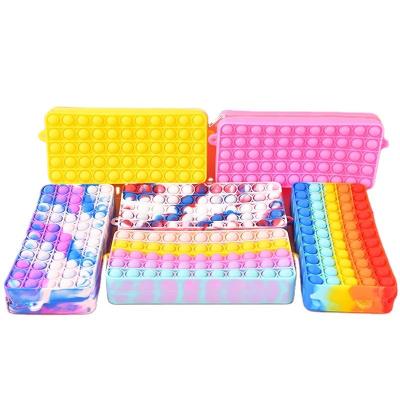 China Bubble Chessboard Busy Person Toys Simple Anti-stress Children's Pencil Case Coin Purse Dimple Push Sensory Bubble Decompression Toy for sale