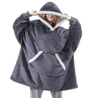 China Breathable One Size Fits Large Sweatshirt Oversized Giant Hoodie Blanket Portable Covering Pocket With Sleeves for sale