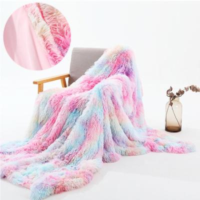 China Shaggy Throw Blanket Soft Long Plush PORTABLE Bedspread Blanket Fluffy Faux Fur Bedspread Blankets For Beds Beds for sale