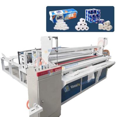 China Factory Semi Automatic Toilet Paper Tissue Paper Roll Making Converting Rewinding Wrapping Machine for sale