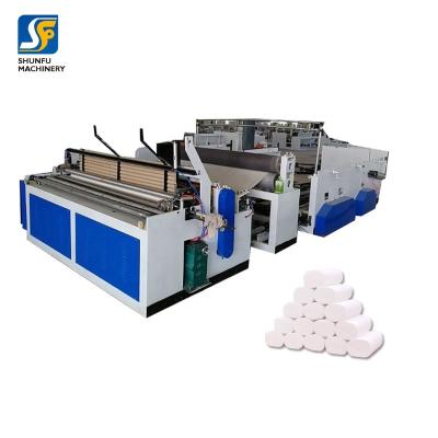 China 1880 Converting Industry Tissue Paper Rewinding Machine Model Toilet Paper Roll Making Folding Rewinder for sale