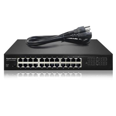 China Port unmanaged Gigabit Ethernet switch cost-effective support fixed 24 VLANs with mounting ears for sale