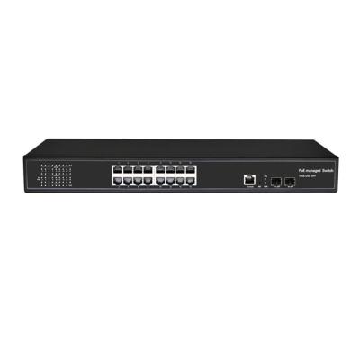 China POE 16GE+2SFP Full Gigabit Managed PoE Switch with 16*10/100/1000Base-TX PoE and SFP Port and 2*100/1000M 1*Console for sale