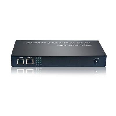 China FTTH FTTB FTTX 8 Port RJ45 100BASE-T to 2 10/100/1000M SFP Fiber Media Converter Fast Ethernet to SFP Media Converter for sale