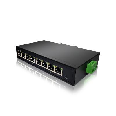 China Industrial VLAN Support Ethernet Switches 8 Port 10/100/1000M VLAN QOS Multicast IGMP Trunking Group Managed Switch for sale