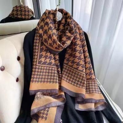 China Soft Touch Feeling New Fashionable Stylish Printed Houndstooth Cashew Scarf Whimsical All-match Style Men And Women's Scarf Shawl for sale