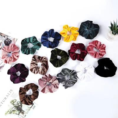 China New Velvet Large Intestine Headband Amazon Student Hair Tie Elastic Band Hair Accessories Border Friendly Material Floral Ring Headdress for sale