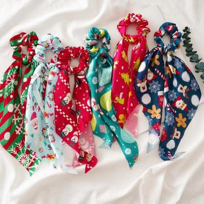 China Material friendly Europe and America Christmas large intestine ring flame hair tie border hair two-in-one hair accessories wholesale for sale