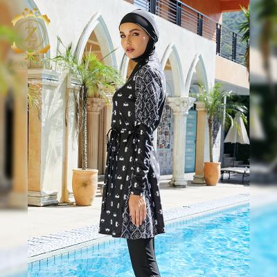 China 2022 QUICK DRY Muslim Swimwear Hijab Swimwear Hijab Swimwear Girls Rae Swimwear Zipper Up Muslim Modest Swimsuit For Women Young for sale