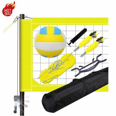 China Durable Cheap Price Custom Length VN02A Portable Rack With Net Set Standard Pole Outdoor Folding Volleyball Net for sale