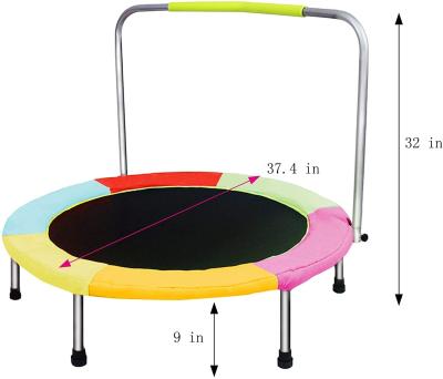 China Portable Trampolines For Kids , Mini Kids Trampoline 38 Inch Indoor / Outdoor Trampoline With Handle for sale