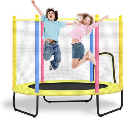 China Large Portable Foldable Mini Trampoline For Kids With Enclosure Net 55in-Load 450lbs for sale