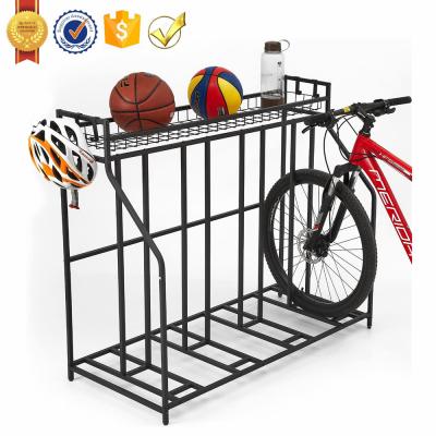 China BSR01A Durable Metal Stability Floor Bicycle Garage Organizer, 4 Bike Rack Rack with Storage, Bike Storage Rack for sale