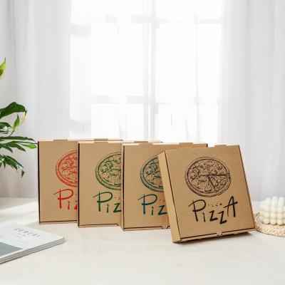 China Food Grade Recyclable Flute Size Para de caja Size Corrugated Pizza Design Corrugated Custom Printed Cardboard Pizza Box for sale