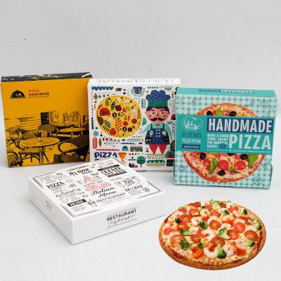 China Food Grade Recyclable Flute Size Para Pizza Design Card Pizza Box Corrugated Custom Printed White Fast Food Box for sale