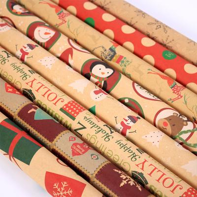 China Lovely Recyclable Wholesale Custom Christmas Gift Wrap Paper Roll For Wedding Birthday Holiday Baby Shower Envelope for sale