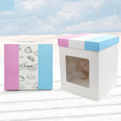 China Hot Selling Recyclable Wholesale Kraft Paper Boxes Birthday Paper Gift Box White Acrylic Cake Box for sale