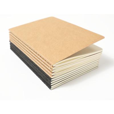 China Personalized Printed Brown Kraft Spiral Paper Sew Binding Paper Notebook for sale