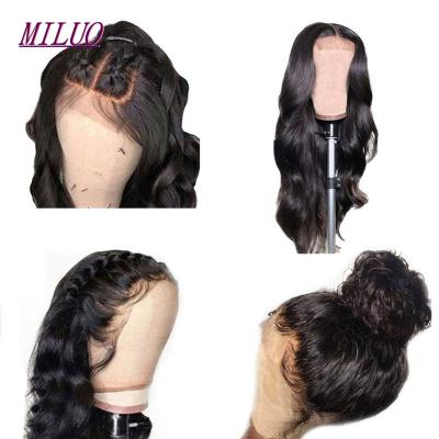 China Dyeable Natural Raw Virgin Human Hair Brazilian Human Hair Body Wave Glueless Full Lace Frontal Wigs For Black Women for sale