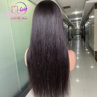 China Miluo Silky Straight Hair Virgin Hair Unprocessed 13x4 150 Wig 180 200 Straight 34 36 38 40 Inch Human Hair Wigs For Black Women for sale