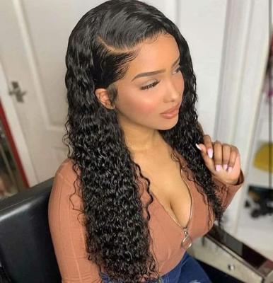 China 100% Virgin Hair Bundles 13x4 Wigs Wholesale 150% 180% Density Hair Lace Front Wigs Brazilian Virgin Full Lace Hair Water Wave Wigs for sale