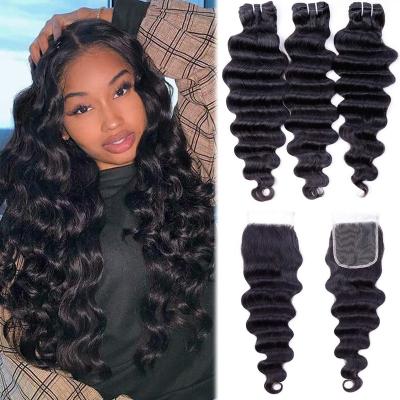 China Best Quality 10A High Grade Luxury Wave MILUO Bundle Beautiful Virgin Hair Extension Silky Straight Brazilian Deep Wave Curly for sale