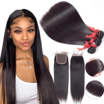 China 2021 Brazilian Hair Bundles 10a Hot Sale 100 Virgin Human Hair 100 Human Hair Cuticle Bundles MILUO Lined Virgin Brazilian Remy Hair Straight Hair Bundles For Ladies for sale