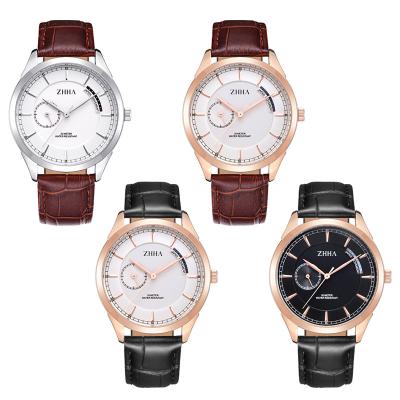 China Fashion Custom Waterproof Wrist Strap Quartz Leather Genuine Couples Watch for sale