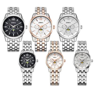 China Factory Outlet Quartz Stainless Steel Couples Watch Water Resistant Perpetual Mechanism for sale