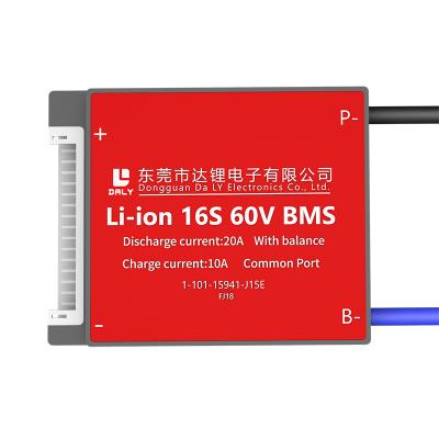 China Electroc scooter Daly 18650 lithium ion battery pack E-bike pcm board bms balancer charger protection circuit bms 60a 60v 16s for sale