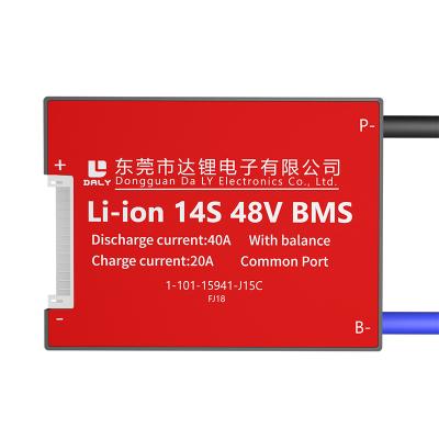 China Electroc Scooter 3.7V Li-ion 14S 48V 40A 18650 BMS Charger Module Li-ion Lithium Battery Protection Board for sale