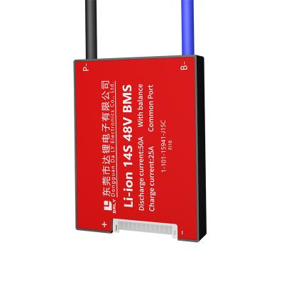 China Lithium battery pack Daly bms 50A Li-ion 14s bms 48V with temperature control wire cut protection PCM PCB protection board Ebike electric bicycle for sale