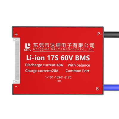 China Electroc BMS MOS scooter Daly 1PCS 17S 17S 72V 40A 18650 Li-ion lithium battery protection board with balance module for sale