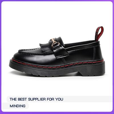 China Wholesale Breathable Plus Size Low Heels Tassel Loafers For Women Party Street Dress Leather Wedding Shoes Fashion Buckle Horseshoe Shoes for sale