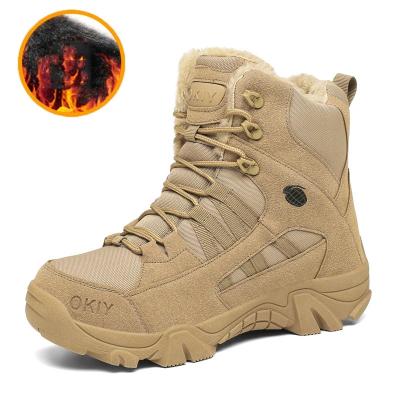 China Large Size 46 Waterproof Men's Military Boots Combat Ankle Tactical Boot Warm Fur Army Male Shoes Work Safety Shoes Motorcycle Boots for sale