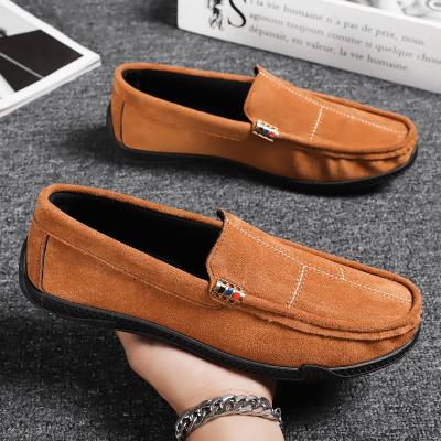 China Fashion Trend Mens Suede Leather Walking Casual Shoes Mocassin Formal Dress Slip On Loafers Workout Shoes For Men Cheap for sale