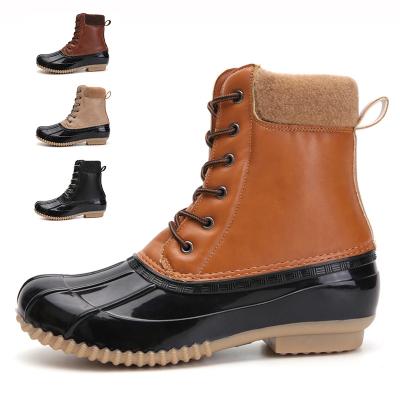 China Fashion Trend Women Ankle Boot Cold-Resistant Duck Hunting Boots Outdoor Leather Mountaineering Trekking Winter Hiking Warm Boots for sale