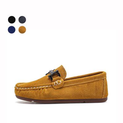 China Round Kids Shoes Candy Colors Genuine Leather Boys Girls Loafers Unisex Soft Slip-On Stylish Shoes Kids Slip On Moccasin Hot Sale for sale