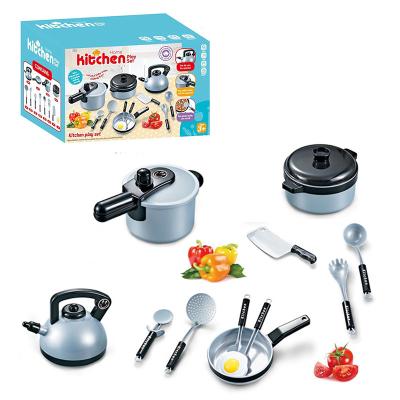 China Plastic Mini Kitchen Toys Real Cooking Set 12PCS Pretend Play Kids Kitchen Tableware Kitchen Toy For Children for sale