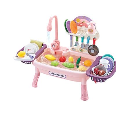 China Pretend Play Toy Set Preschool Kitchen Game Sink Toy Dishwasher Children's Pretend Play Kitchen Set Toy for sale