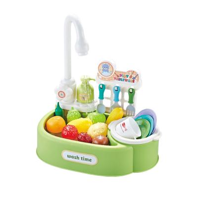 China Preschool Dishwasher Kitchen Sink Toys Baby Puzzle Child Household Educational Toy Electric Simulation Dishwasher for sale