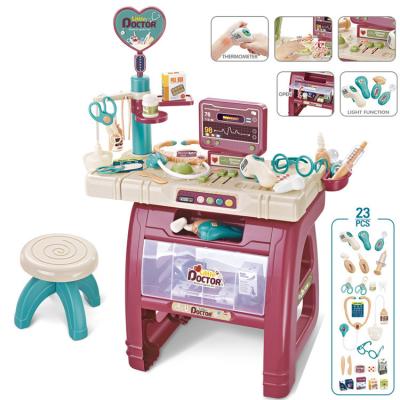 China Funny Doctor Plays Set Toy Medical Clinic Set Desk Pretend Little Plastic Medical Doctor Play Set Play Toys Kits for sale