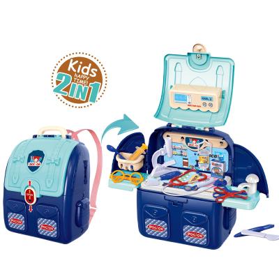 China 2023 Hot Selling Plastic Pretend Play Preschool Play House Toys Kids Luggage and Bags Kit Bag Doctor Set Medical Toy for Kids for sale